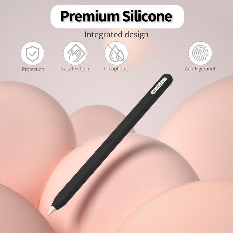AKSHFETH Ultra Thin Protective Pencil Cover for Apple Pencil Pro &Apple Pencil 2nd Gen Silicone Case Sleeve Compatible with Apple Pencil Pro (Black) - Image 2